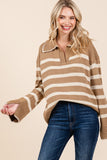 Stripe Pattern Knit Sweater Top