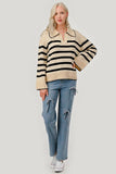 Stripe Pattern Knit Sweater Top