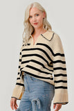 Stripe Pattern Knit Sweater Top