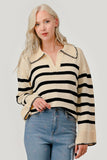 Stripe Pattern Knit Sweater Top