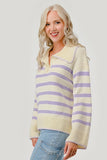 Stripe Pattern Knit Sweater Top