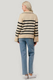 Stripe Pattern Knit Sweater Top