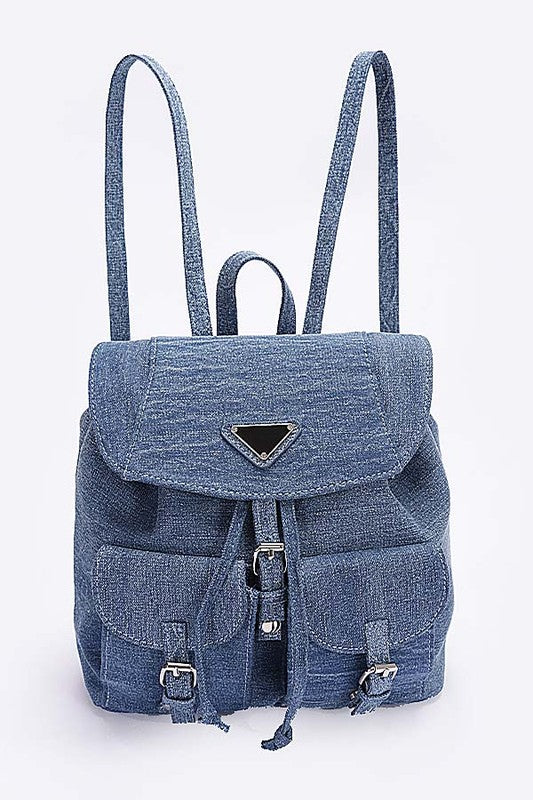 Denim Fashion Backpack- 2 Shades