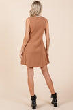 Ribbed Knit Sleeveless Sweater Mini Dress- 2 Colors