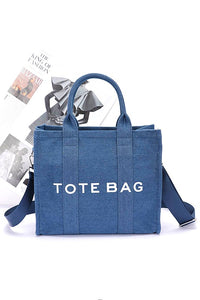 Denim Convertible Small Tote Bag- 2 Colors