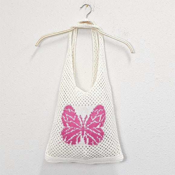 Butterfly Crochet Tote Bag-2 Colors