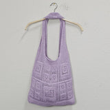 Solid Crochet Tote Bag-2 Colors