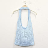 Solid Crochet Tote Bag-2 Colors