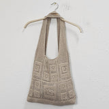 Solid Crochet Tote Bag-2 Colors