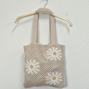 Floral Crochet Tote Bag