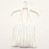 Solid Stripe Crochet Tote Bag- 2 Colors