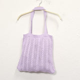 Solid Stripe Crochet Tote Bag- 2 Colors