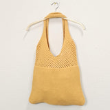 Solid Crochet Tote Bag