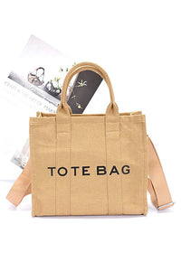 Cotton Canvas Convertible Small Tote Bag-5 Colors