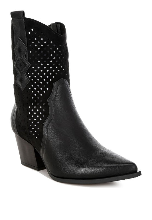 Prosia Rhinestone-Studded Cowboy Boots- 2 Colors