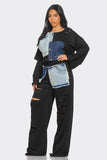 Distressed Denim Patchwork Set