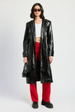 FAUX LEATHER TRENCH COAT-2 COLORS