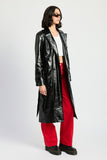 FAUX LEATHER TRENCH COAT-2 COLORS