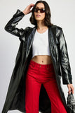 FAUX LEATHER TRENCH COAT-2 COLORS