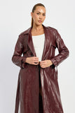 FAUX LEATHER TRENCH COAT-2 COLORS