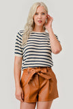 Stripe Hollow Knit Top