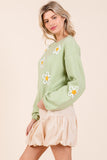 Floral Embroidered Knit Sweater Top- 3 Colors