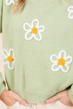 Floral Embroidered Knit Sweater Top- 3 Colors