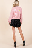 Floral Embroidered Knit Sweater Top- 3 Colors