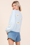 Floral Embroidered Knit Sweater Top- 3 Colors