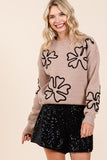 Floral Embroidered Knit Sweater Top-3 Colors