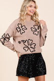 Floral Embroidered Knit Sweater Top-3 Colors