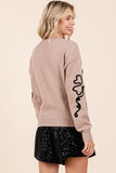 Plus Size Floral Embroidered Knit Sweater-3 Colors