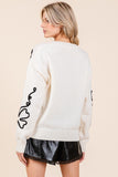 Floral Embroidered Knit Sweater Top-3 Colors