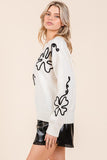 Floral Embroidered Knit Sweater Top-3 Colors