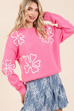 Floral Embroidered Knit Sweater Top-3 Colors