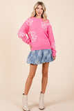 Floral Embroidered Knit Sweater Top-3 Colors