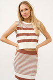 Paraiso Skirt Brown & Ivory Set