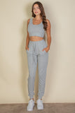 French Terry Cropped Tank Top & Joggers Set-7 Colors