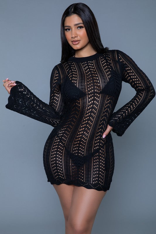 Kinsley Crochet Mini Swimwear Coverup Dress
