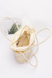 Sea Shell Iconic Faux Straw Tote Basket- 2 Colors