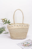 Sea Shell Iconic Faux Straw Tote Basket- 2 Colors