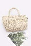 Sea Shell Iconic Faux Straw Tote Basket- 2 Colors