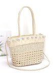 Sea Shell Iconic Faux Straw Tote Basket- 2 Colors