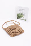 Faux Straw Large Flower Swing Crossbody Bag-2 Colors