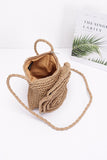 Faux Straw Large Flower Swing Crossbody Bag-2 Colors