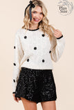 Plus Size Modern Vintage Style Knit Sweater Top