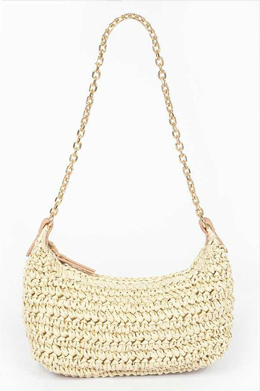 Faux Straw Fashion Shoulder Bag- 5 Colors