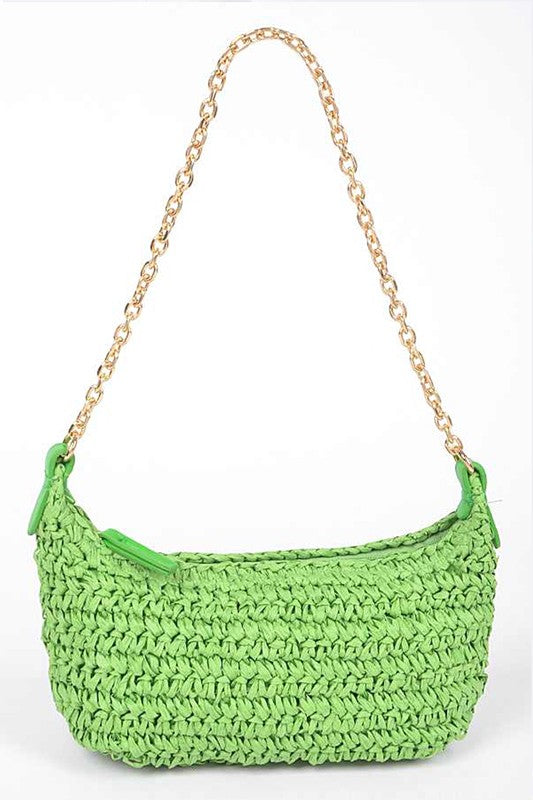 Faux Straw Fashion Shoulder Bag- 5 Colors