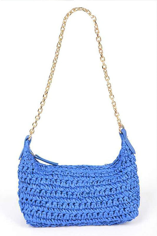 Faux Straw Fashion Shoulder Bag- 5 Colors