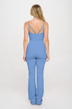 2 Piece Set Matching Flare jumpsuit Active Jacket-6 Colors